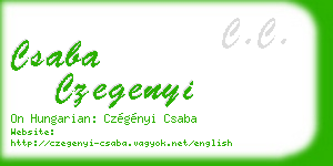csaba czegenyi business card